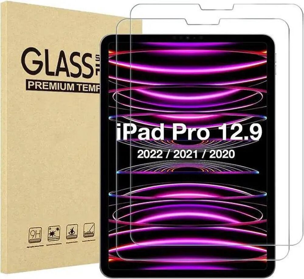 2-Pack Tempered Glass Screen Protector for iPad Pro 12.9 2018 to 2022